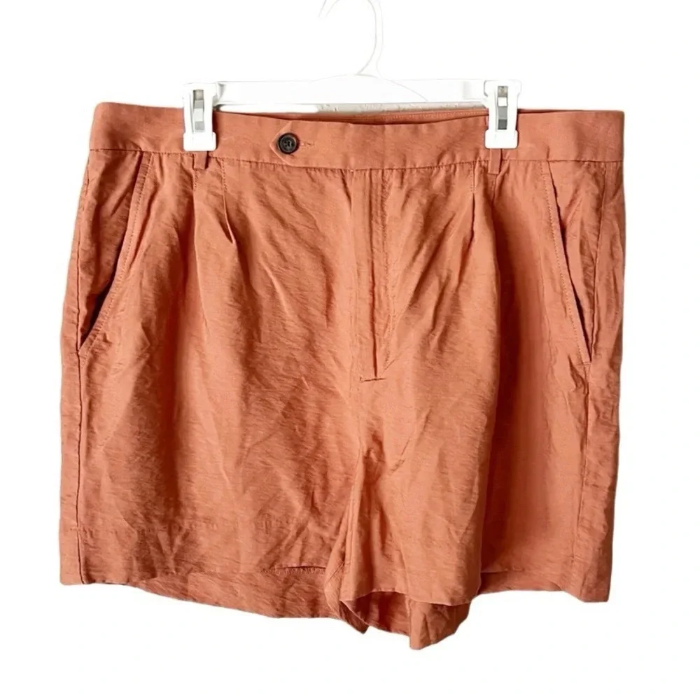 Banana‎ Republic Shorts Women's 16 Terracotta Orange Pleated Summer Boho
